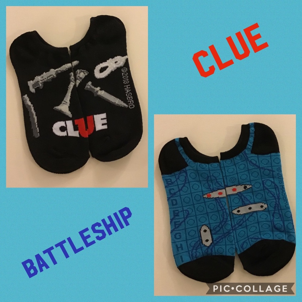Set of (2) Hasbro Game Themed Socks